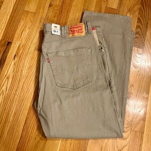 NWT Men's Levi's 505 Regular Stretch Jeans in Khaki Size 44 x 29